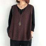 Naiste Vest, varrukateta sviiter V-kaelusega, kootud, plusssuuruses XL