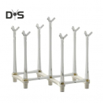 Sisset&otilde;mmatav topsihoidja plastikust libisemiskindel alumine kruusipuu alus klaasi ja spordipudelite t&uuml;hjendamiseks 7 istmeklambrit Kokkupandav disain Ruumis&auml;&auml;stlik valge