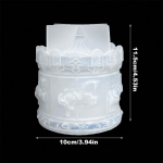 1 tk k&uuml;&uuml;nlapurgi vaiguvormi karussell silikoonvormid kaanega Epoksiidvaigu valuvormid isetegemise ehete hoiukarbi korraldaja jaoks valge