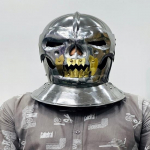 Demonic Face Kiiver Knight Skull Kiiver Keskaegne teraskiiver sisemise voodriga Parim kingitus talle