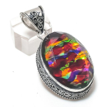 Natural Ammolite Gemstone 925 Sterling Silver Jewelry Pendant 2.05 v9v52