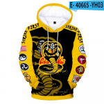 Karate Kid Cobra Kai 3D-print kapuutsiga dressipluusid meestele, naiste dressipluusid, moodsad s&uuml;gisesed Harajuku kapuutsid, vabaaja poiste kampsunid 140