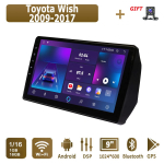 Android Carplay autoraadio Toyota Wish 2009-2017 jaoks Multimeediam&auml;ngija Peaseade Stereo GPS Navigatsioon BT WIFI 2+32GB 1+16GB white