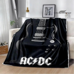 Rockb&auml;nd AC/DC retrotr&uuml;kiga flanellist soe pleed piknikutekk voodikate viskepleed voodipesu S&uuml;nnip&auml;evakink 40x50in