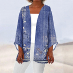 Naiste vabaaja mood retrotr&uuml;kiga kerge keskmise pikkusega jakkkardigan XL