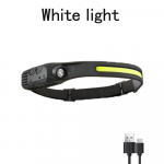 Pea LED-tuleandur Esituli USB-laetav peataskulamp eesmine LED-taskulamp Super ere veekindel esilamp One lamp (white light)