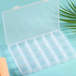 24 lahtrit l&auml;bipaistev ehtekarp, plastist hoiukonteiner reguleeritavate vaheseintega ehete k&auml;sit&ouml;&ouml; helmeste jaoks