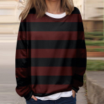 Naiste vabaaja mood vintage tr&uuml;kiga pikkade varrukatega O-kaelusega pusa kihiline pullover topp S veini