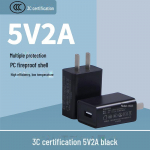3C sertifitseeritud 5V2A USB-kiirlaadija &ndash; &uuml;hildub USA ja EL-iga 3C certification-5V2A must