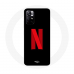 Coque Maniacase pour Redmi Note 11 5G Netflix Logo rouge fond noir