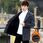 Windbreaker meeste keskmise pikkusega mantel meeste jope s&uuml;gis- ja talvetrend Paks talveriided M