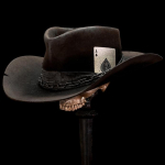 Vintage h&auml;das villane m&uuml;ts Western Cowboy villane silindrim&uuml;ts rihmad lambaviltk&uuml;bar L（58-60cm）