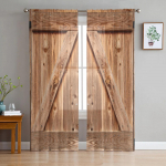 Ait puidust uksefarmi t&uuml;llkardinad elutuppa Print Sheer Voile kardin Magamistoa akende varjestus kardinad Rulood Kodukaunistus W135 x H115cm x1&Rod Pocket