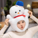 Snowman Hat Cosplay Costume Hats Headwear Cute Dress up Keep Warm Plush Cap Christmas Headgear for