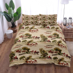 Retro Mamou Wild Hunting Tekikate Komplekt King Queen Double Full Twin Single Suurused Voodipesu Komplekt 140x200cm beige
