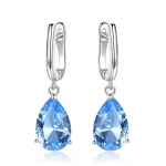 8*12mm taevasinine topaas 925 h&otilde;bedane veetilkk&otilde;rvar&otilde;ngas, nano-smaragd, kohandatud moe-ehete k&otilde;rvar&otilde;ngad taevasinine v&auml;rv