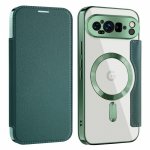 &Auml;rinahast klappkaardipesa MagSafe &otilde;hukese &uuml;mbrise jaoks Google Pixel 9 Pro XL 8A 7A l&auml;bipaistev p&otilde;rutuskindel l&auml;bipaistev magnetiline telefonikate Google Pixel 9 tumeroheline v&auml;rv