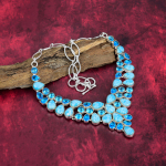 Larimar, Sinine topaas kaelakee V&auml;&auml;riskiviehted, 925 prooviga h&otilde;be K&auml;sitsi valmistatud kaelakee, Uusima disainiga ehted Adjustable With 18 Inches sinine