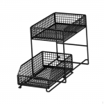 2 Tiers under Sink Organizers, Slide Out Cabinet Storage Bin Countertop Organizer S
