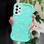 V&auml;rvitud mustriga Big Wave Edge pehmest silikoonmaterjalist Macaron telefoni&uuml;mbris, p&otilde;rutuskindel kaitsev kummist korpus Samsung Xiaomi Poco Redmi jaoks Samsung A14 sinine