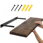 Seinaplaadi kronstein varjatud pimeaugu tugirest Metallist n&auml;htamatu seina ujuv riiul 50*15*3cm pruun