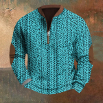 Meeste Retro Casual gradienttr&uuml;kiga kampsun M