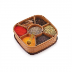 MTR Masala Rangoli karp Dabba v&uuml;rtside hoidmiseks | V&uuml;rtsikarp k&ouml;&ouml;ki | Plastikust puidust stiilis masala karp | Masala konteiner | Masala Dabba