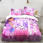 APHMAU Multifilmim&auml;ngu Voodipesukomplekt 3D Digitr&uuml;kiga Voodipesu 3-osaline Komplekt(Ilma s&uuml;damikuta)Sobib magamistuppa, lapsele Aphmau tekikottide komplekt Eutwin135x200cm white