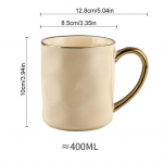 400ml P&otilde;hjamaade stiilis Gold Rim kruus keraamilised kohvitassid Kerge luksus P&auml;rastl&otilde;unatee tass Hommikus&ouml;&ouml;gi kaerahelbe piimatops Paar veetassi 301-400ml