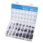 240 tk Alumiinium Elektrol&uuml;&uuml;tkondensaator Elektrol&uuml;&uuml;tkondensaatorite Komplekt 24 V&auml;&auml;rtusvahemik 0,1uF-1000uF Kondensaatorite Assortimendikomplekt 240pcs