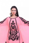 Pikk Maroko Kleit Stiilne Uus K&auml;sit&ouml;&ouml; Dubai Farasha Roosa Kaftani Hommikumantel Abaya XS roosa
