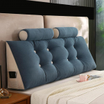 Voodipeapadi pehme pakett nimmeosa seljatugi, paksendatud kokkup&otilde;rkevastane aken diivanipadi eemaldatav ja pestav 120*50*20cm+2 pillows sinine