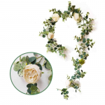 185 cm Kunstlik eukal&uuml;pti vanik lill kameeliad siidist roos pojeng viinapuu kaunistused kunstlehed lilled pulmade seinakaunistuseks aia kodupidu beebi roosa v&auml;rv