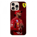 Coque - Ferrari - Iphone 16 Pro - Souple - Rouge - Motif Lewis Hamilton