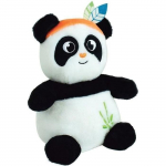 Peluche bouillotte INDIAN PANDA - JEMINI - H 21 cm - Blanc et noir - B&eacute;b&eacute; valge