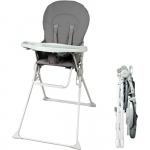 BAMBISOL Chaise haute fixe avec tablette r&eacute;glable en profondeu grise