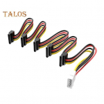 SATA toitejaoturi kaablid 1 x 4 pin 5 x 15 pin SATA toiteploki adapteri muunduri kaabli juhe arvutiserveri k&otilde;vakettale