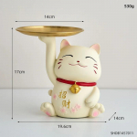 Loominguline sisekujundus Lucky Cat Tray Kodusisustus Aksessuaarid Toa lauaarvuti kommide suupistete hoiualus Vaigu loomakuju kingitus
