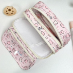 Cartoon Pink Capybara pliiatsihoidikott Kawaii pliiatsikarp, suure mahutavusega pliiatsikarp Kooli kirjatarvete &uuml;mbris meigikott