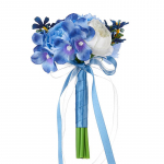 1 tk k&auml;sitsi seotud kimp t&auml;iustatud tunnetusega mini k&auml;eshoitav lill, uue mustriga v&auml;ike kimp abielus&otilde;rmuse kandja kunstlill heleroosa v&auml;rv