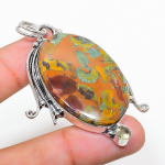 Bamboo Jasper, Citrine 925 Sterling Silver Jewelry Pendant 2.56 i5l41