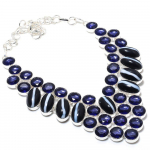 Banded Agate, Amethyst 925 Sterling Silver Jewelry Necklace 18 h1m76
