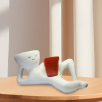 Lazy Guy Planter Ornament Creative Centerpiece Praktiline taimekonteiner vaigust lillepott siseruumides punane