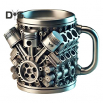 K&auml;sitsi valmistatud kohvitass V8 mootorite kruus autohuvilistele Suure mahutavusega teetass Kuumade jookide kruus kodu ja kontori jaoks B