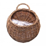 K&auml;sitsi valmistatud vitspunutud rotangist lillepott seinale riputamiseks, vitspunutud rotangist korv, aia viinapuu potitaimede hoidja, aia potid aia jaoks