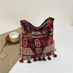 Large Capacity Bohemian Tassel Bag New Ethnic Style Hand-to-wear Tote Bag Ins One-shoulder Crossbody Bag