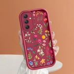 Pehme silikoonist ruudukujulise redeliga printimismustriga telefoni korpus T&auml;iskaanega kaamera p&otilde;rutuskindel kaitse kummist &uuml;mbris Samsungile Samsung M15 5G must