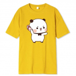 Armas Bubu viskab Dudule pl&auml;tusid, kuna ta kiusab Bubu T-s&auml;rki, karu T-s&auml;rk, Kawaii meeste riided, meeste topid, graafilise kujundusega s&auml;rk S beež