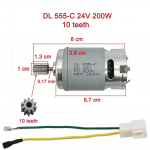 Elektriauto mootor 10 hammast 6V /12V 24V RS550 RS390 RS380 555 24V 18000RPM
