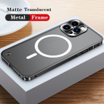 Luksuslik alumiiniumsulamist kaitsev metallraamiga &uuml;mbris iPhone 16 15 14 13 12 11 Pro Max k&otilde;ikeh&otilde;lmava kate jaoks Magsafe iPhone 14 Pro jaoks For IPhone 13 Mini must
